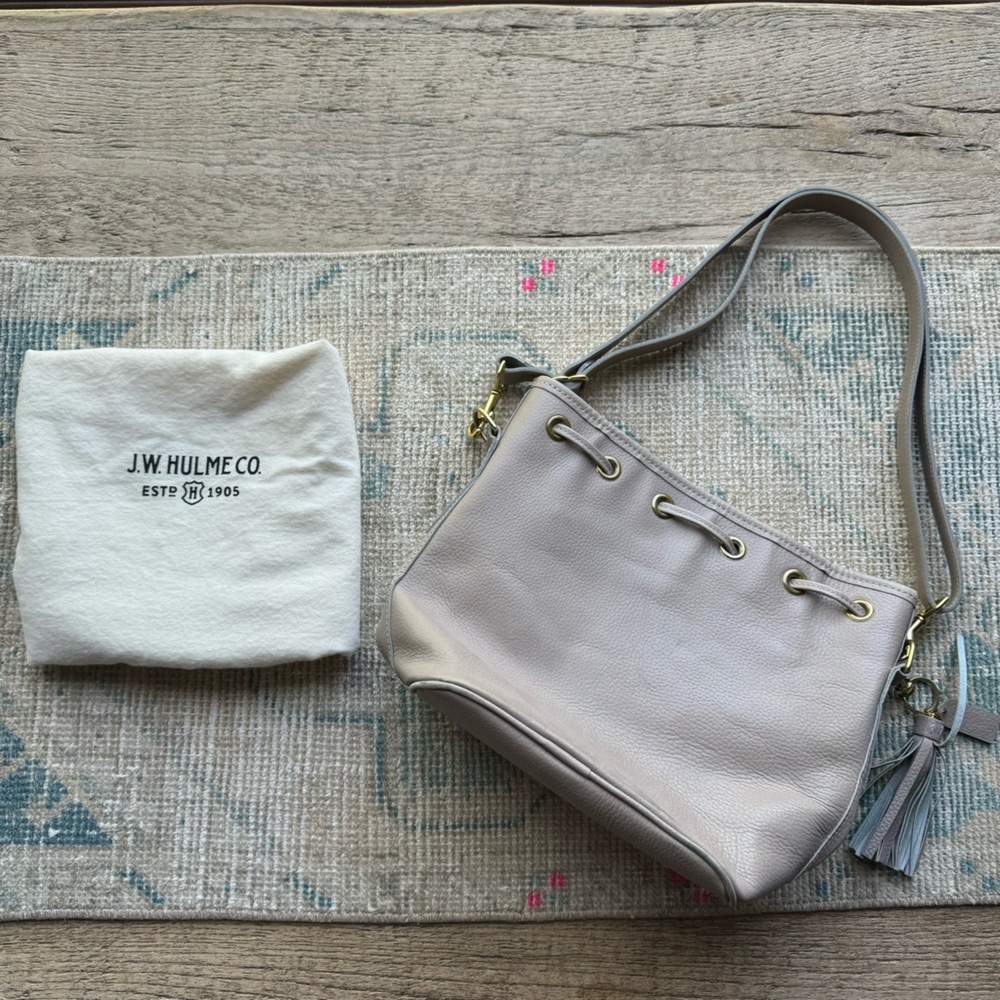 J.W. Hulme leather drawstring bucket bag